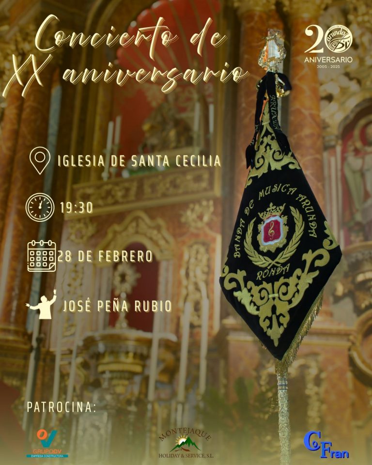 La Banda de Música Arunda celebra su XX aniversario con un concierto especial en Ronda