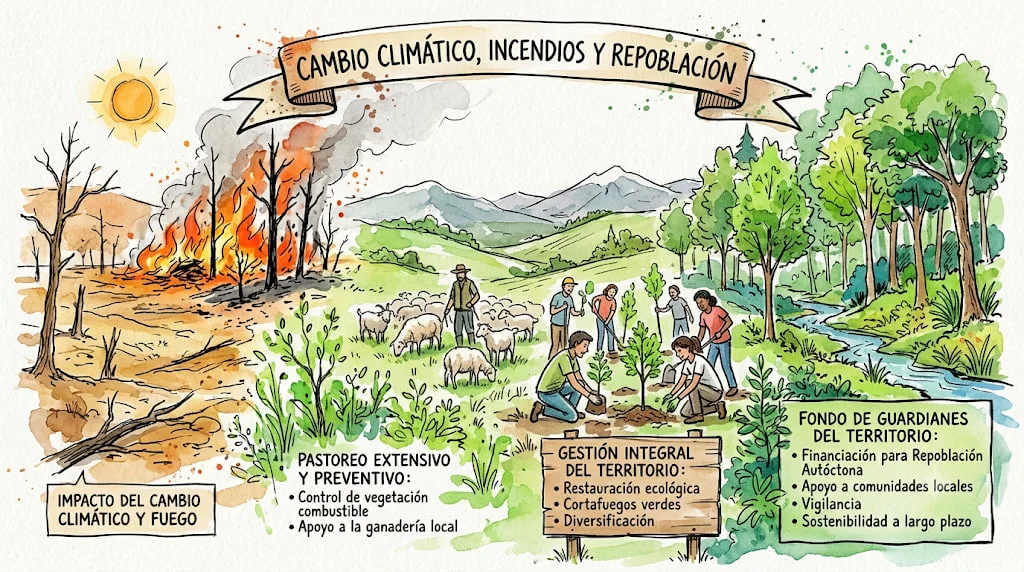 Repoblar el campo y recuperar el pastoreo, una estrategia frente a los incendios