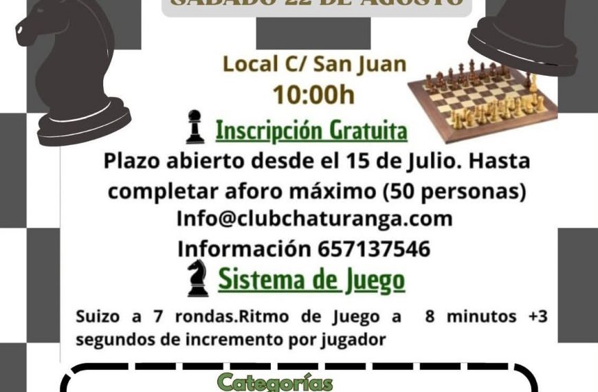 Faraján celebra este sábado la tercera edición de su Torneo de Ajedrez