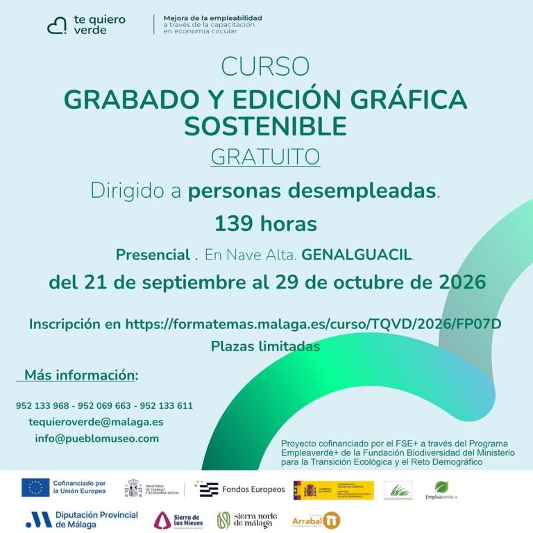 Genalguacil abre la inscripción para un curso gratuito de grabado y edición gráfica dirigido a personas desempleadas